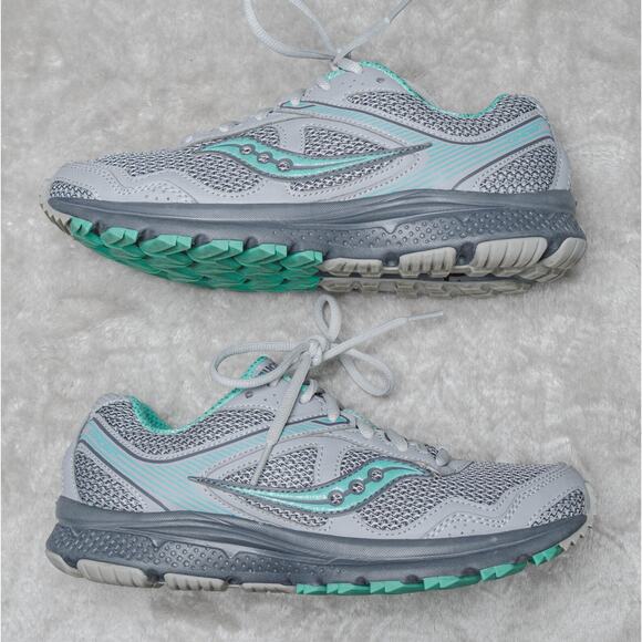 Saucony Cohesion 10 Gray Green Running Shoes Sneakers Womens Size 8 - Picture 3 of 16